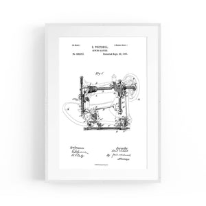 Vintage Sewing Machine Patent Wall Art #2 - The Affordable Art Company