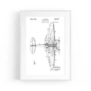 Airplane Patent Vintage Minimal Man Cave Wall Art #5 - The Affordable Art Company