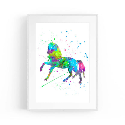 Horse Painting Girls Bedroom Colourful Wall Art #1 - The Affordable Art Company