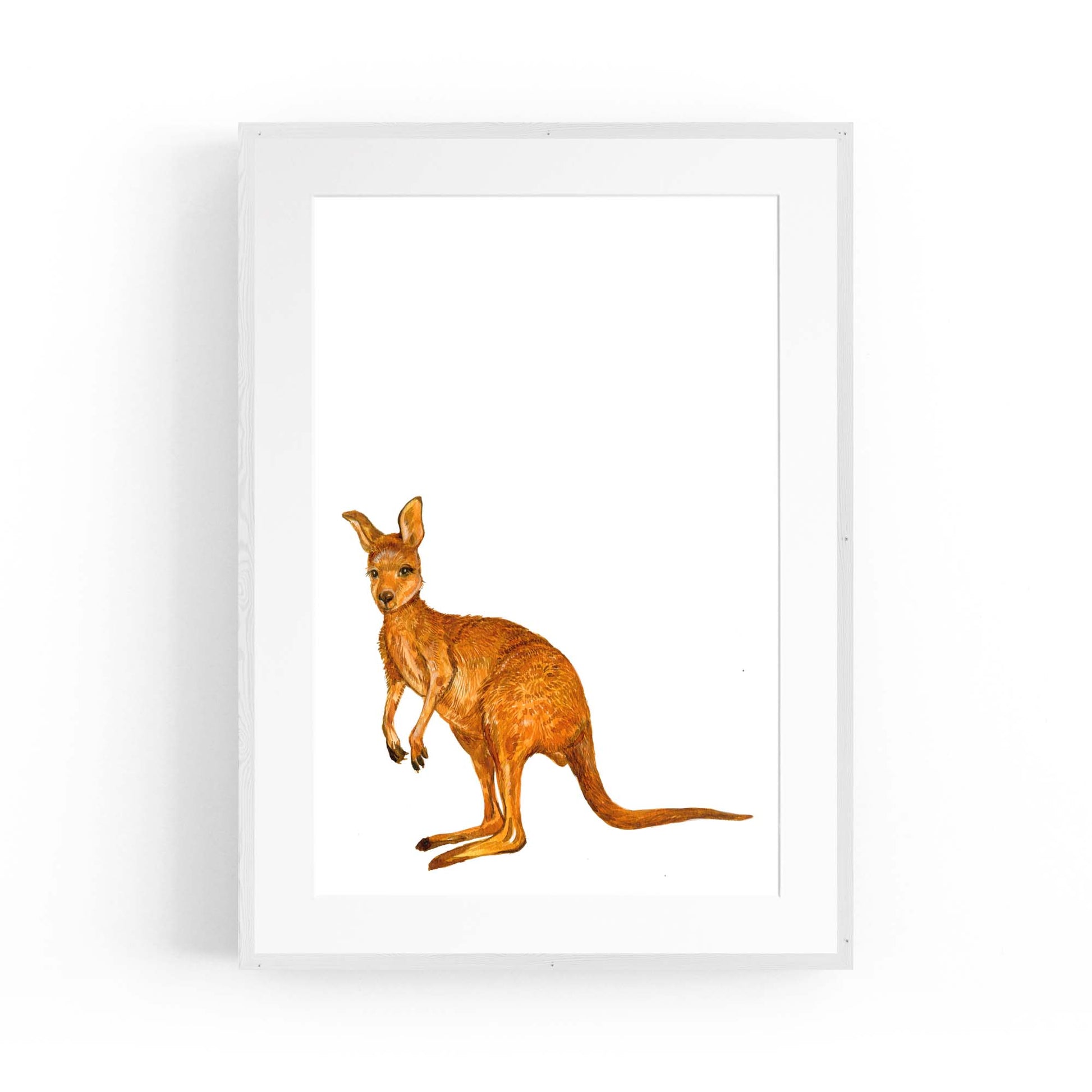 Australian Red Kangaroo Painting Animal Nursery Art - The Affordable Art Company