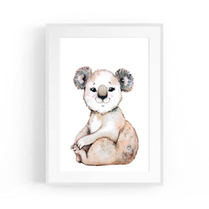 Cartoon Koala Cute Nursery Baby Animal Wall Art - The Affordable Art Company