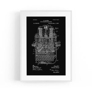 Vintage Typewriter Black Patent Wall Art #1 - The Affordable Art Company