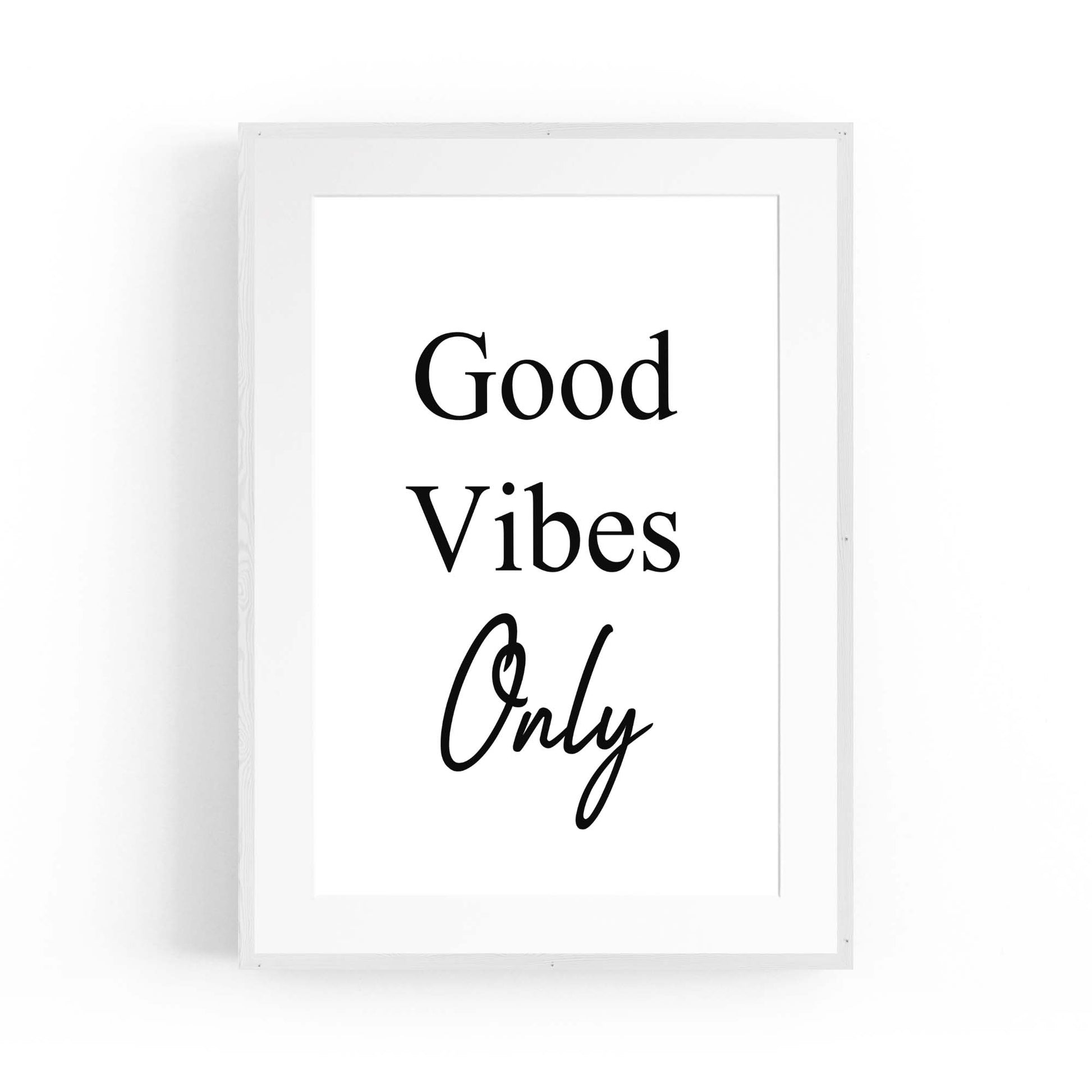 "Good Vibes" Fashion Quote Bedroom Wall Art - The Affordable Art Company