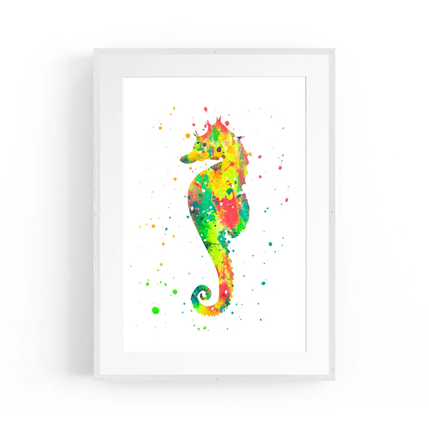 Seahorse Cartoon Sealife Nursery Baby Wall Art #1 - The Affordable Art Company