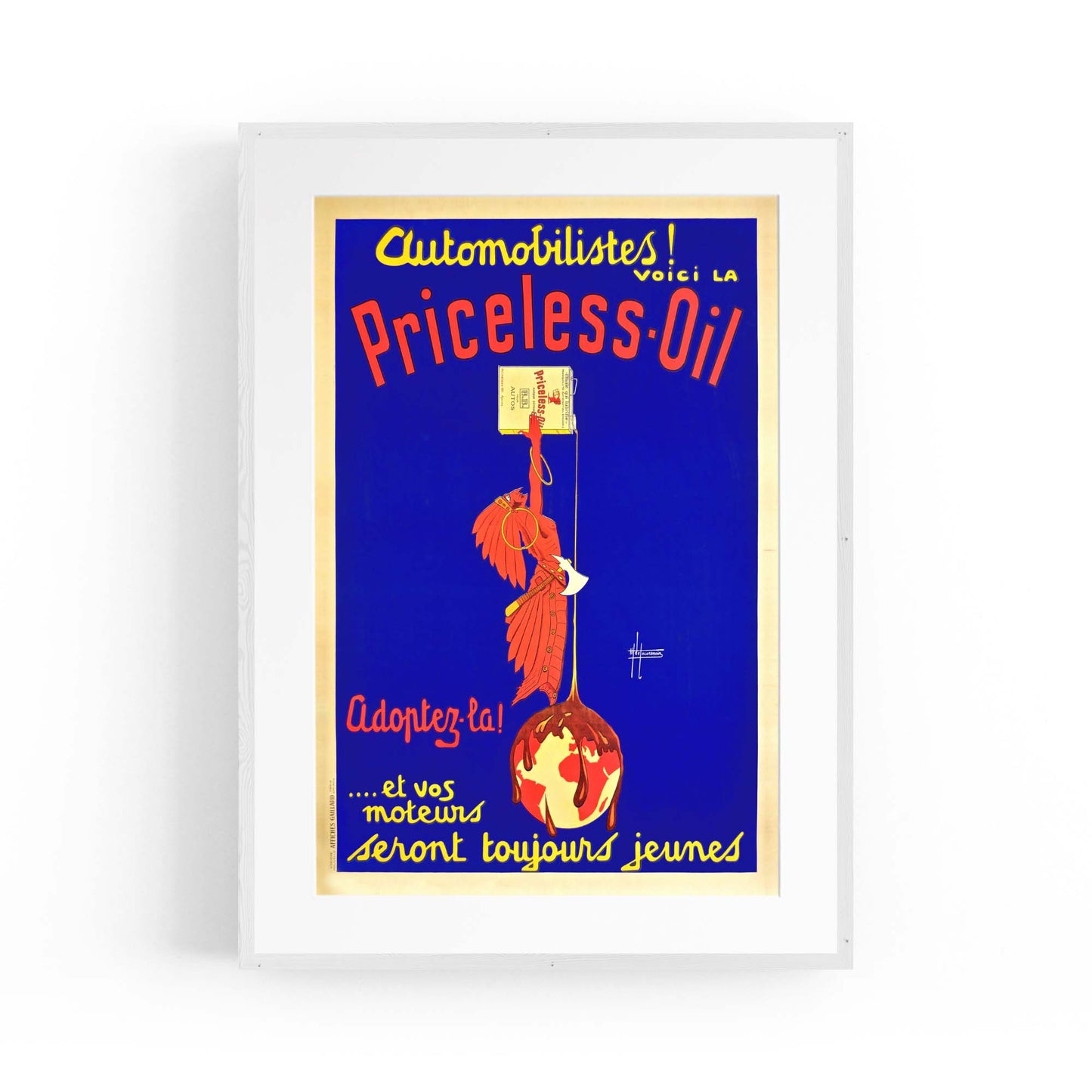 Priceless Oil Vintage Advert Man Garage Wall Art - The Affordable Art Company