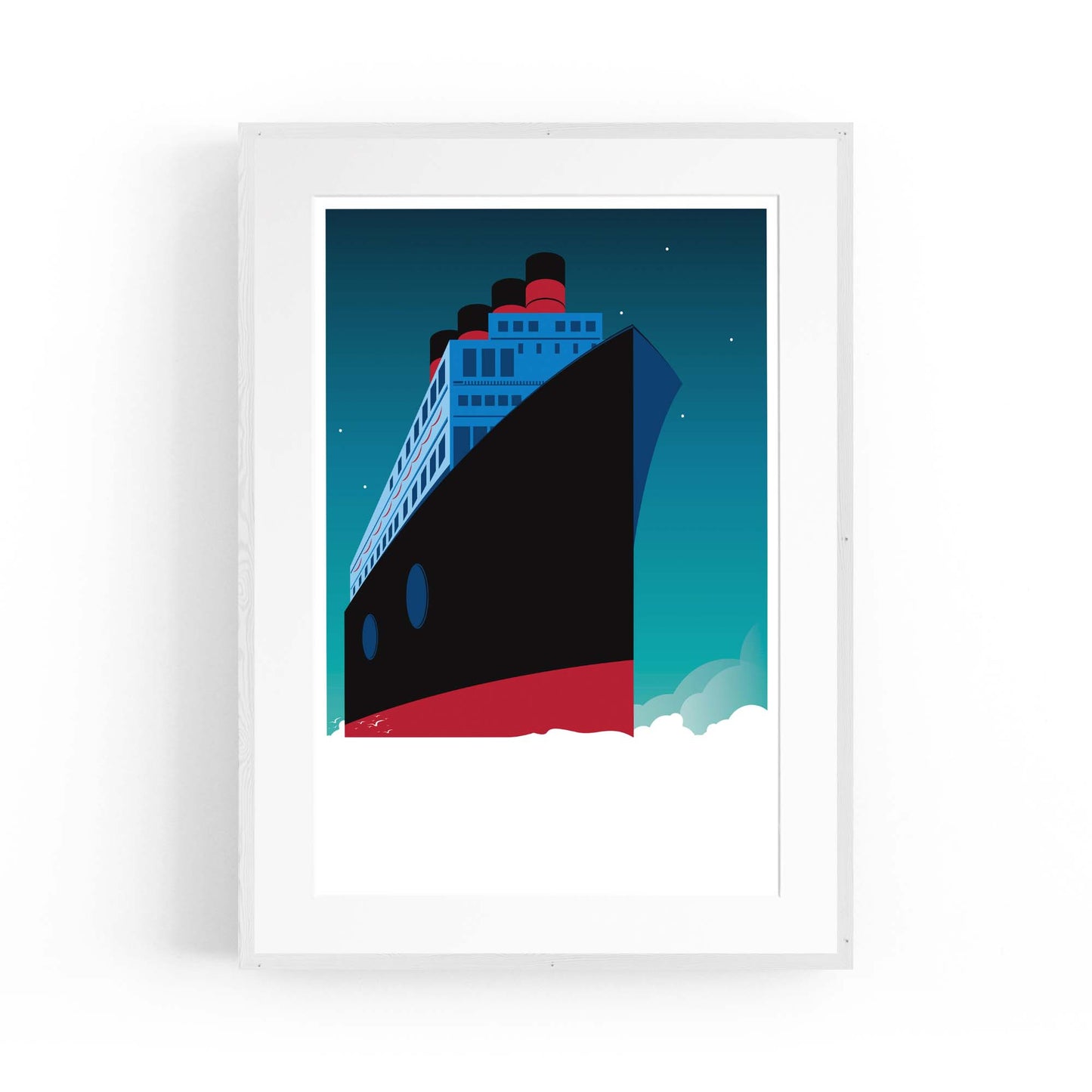 Retro Titanic Illustration Ship Wall Art - The Affordable Art Company