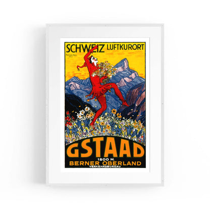 Gstaad, Switzerland Vintage Advert Wall Art - The Affordable Art Company