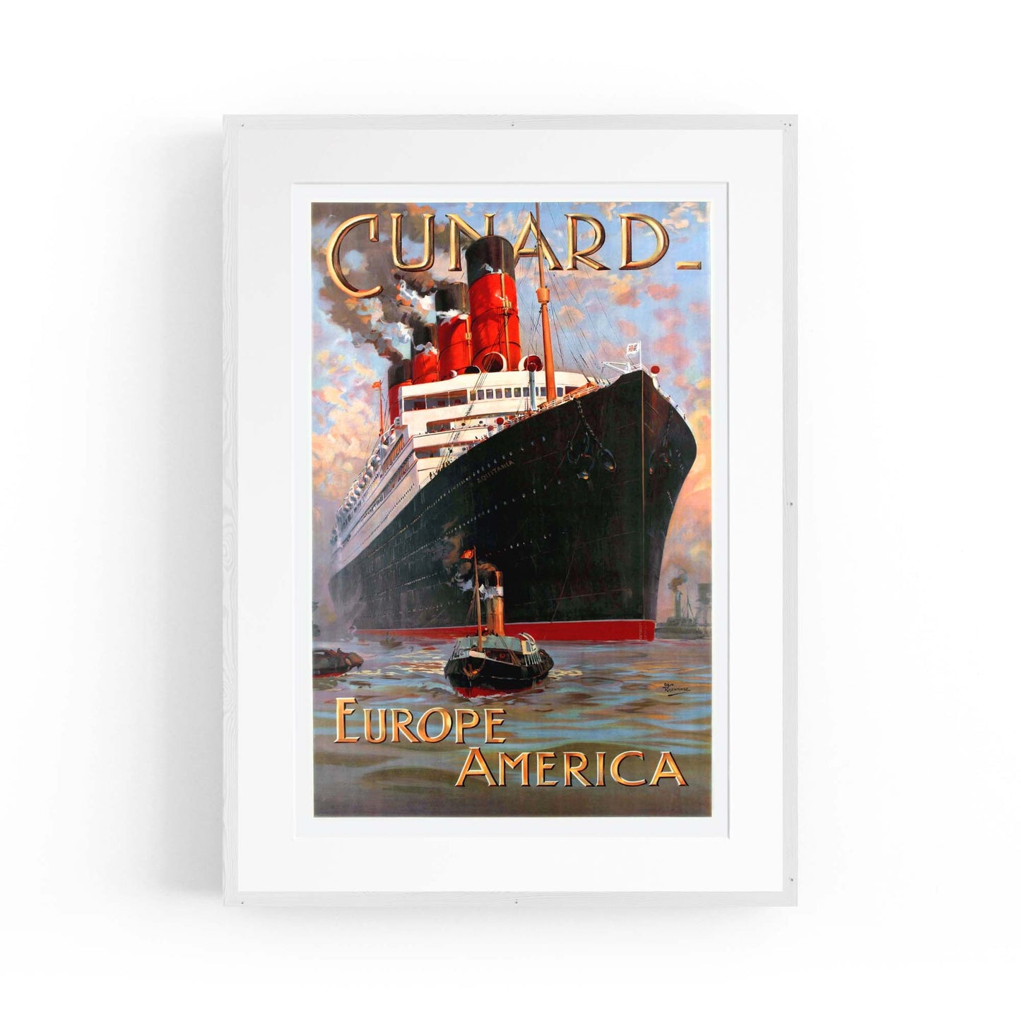 Cunard Line Europe to America Vintage Wall Art - The Affordable Art Company