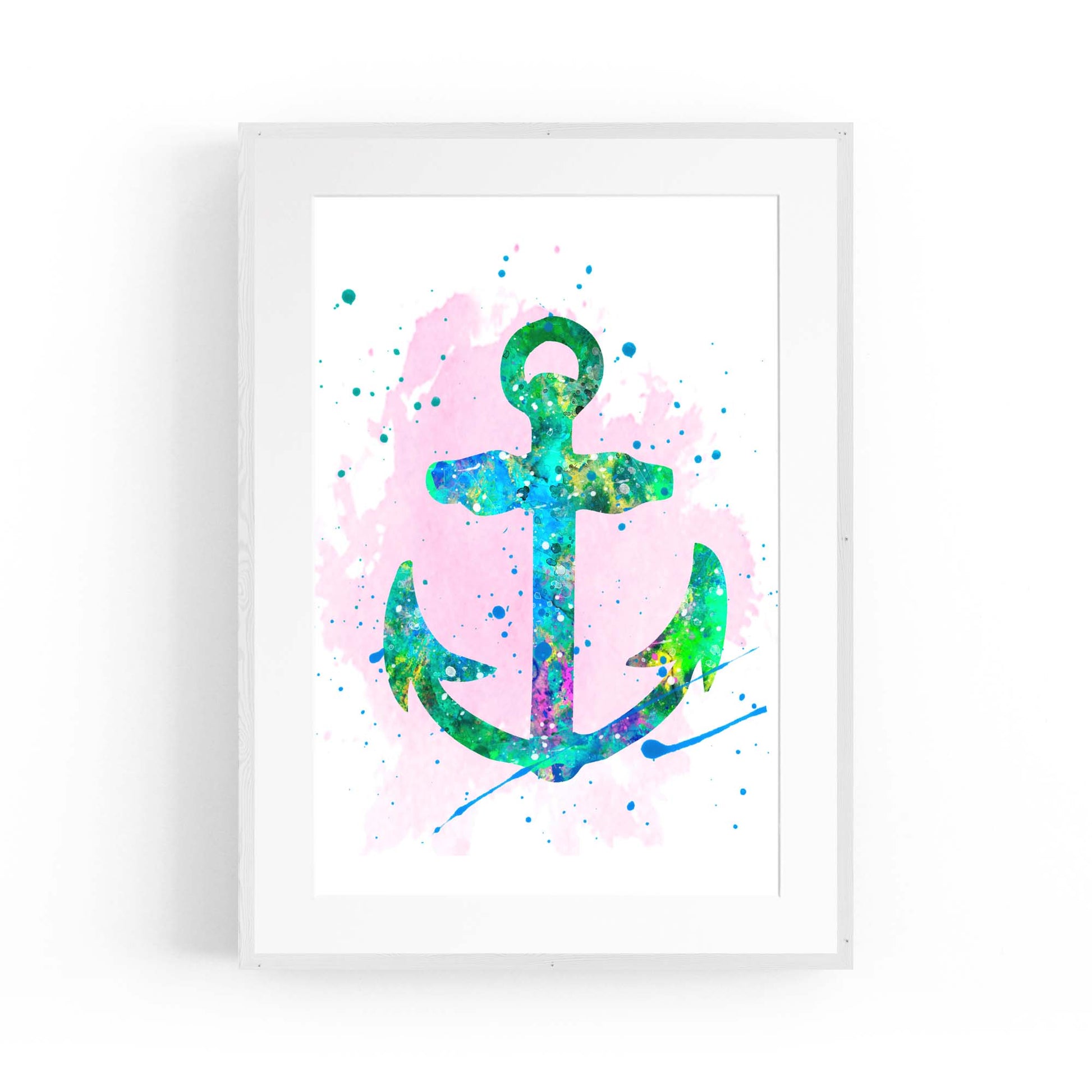 Anchor Painting Nautical Coastal Bathroom Wall Art #3 - The Affordable Art Company