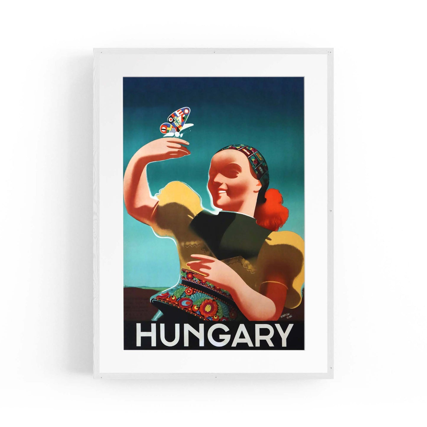 Hungary Vintage Travel Advert Wall Art - The Affordable Art Company