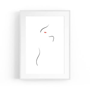 Female Body Nude Minimal Line Drawing Wall Art #2 - The Affordable Art Company