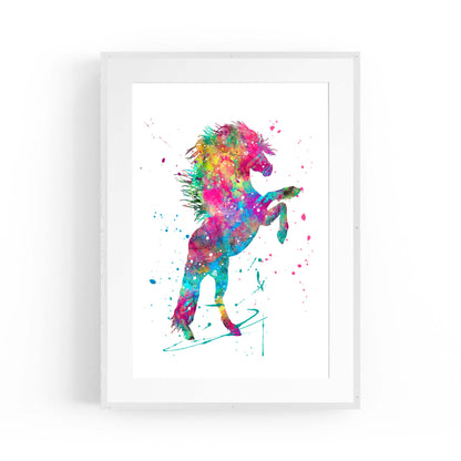 Horse Painting Girls Bedroom Colourful Wall Art #2 - The Affordable Art Company