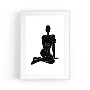 Minimal Female Nude Abstract Black Wall Art - The Affordable Art Company