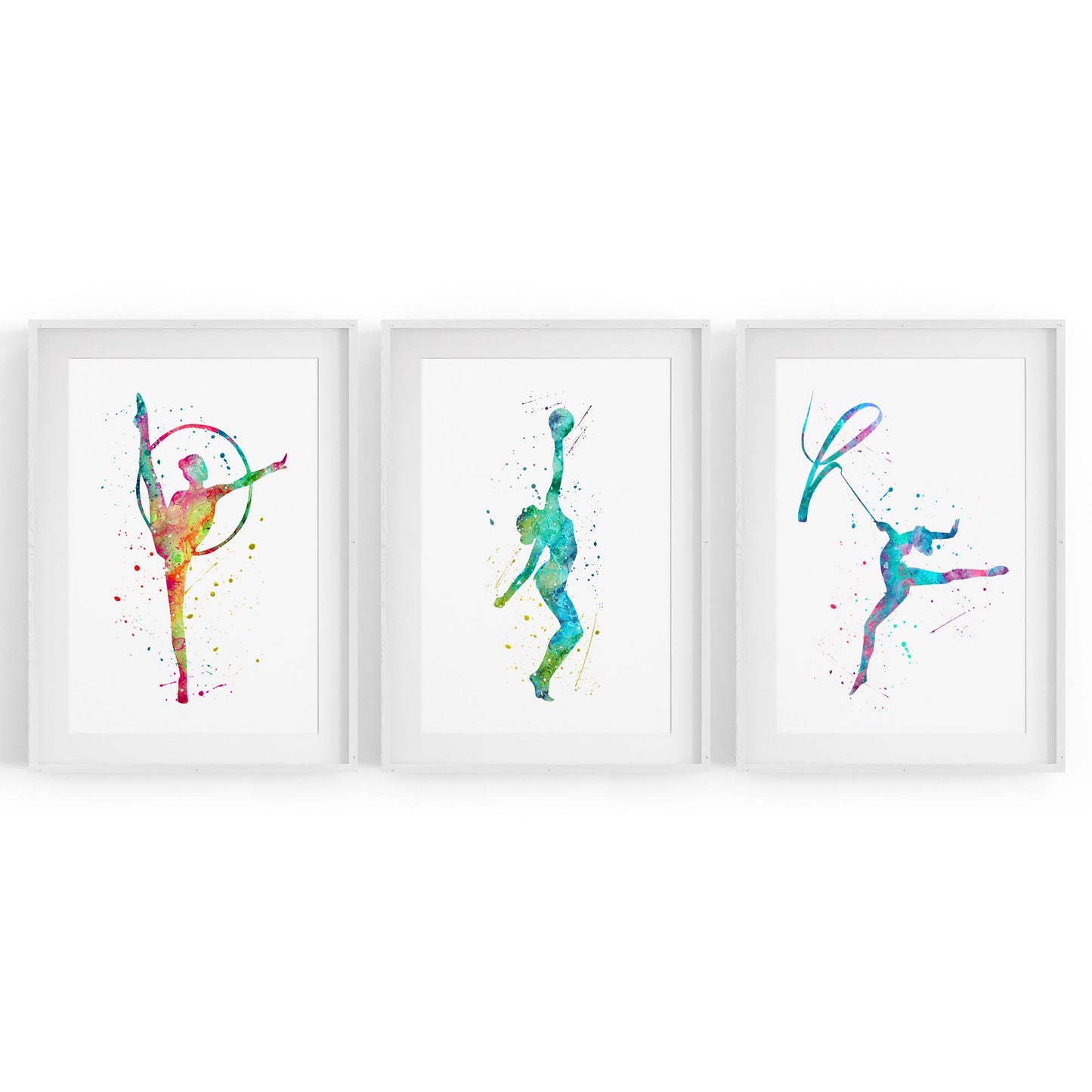 Set of 3 Gymnastics Dance Girls Wall Art - The Affordable Art Company