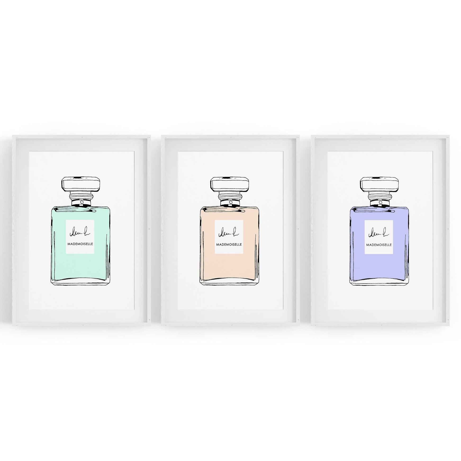 Set of Perfume Bottle Fashion Bedroom Wall Art #4 - The Affordable Art Company