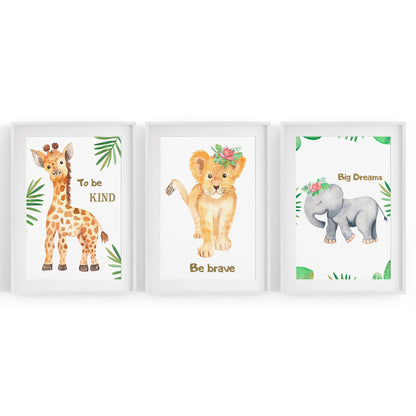 Set of Cute Baby Safari Animals Nursery Wall Art #5 - The Affordable Art Company