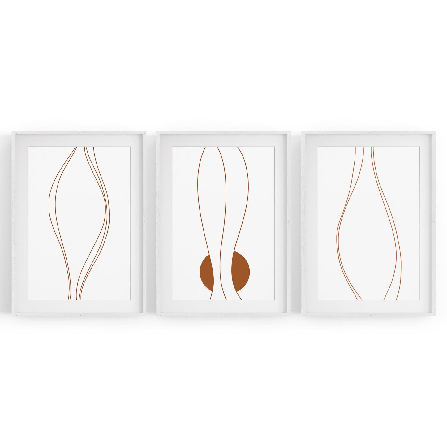 Set of Lines In Motion Abstract Minimal Wall Art #2 - The Affordable Art Company