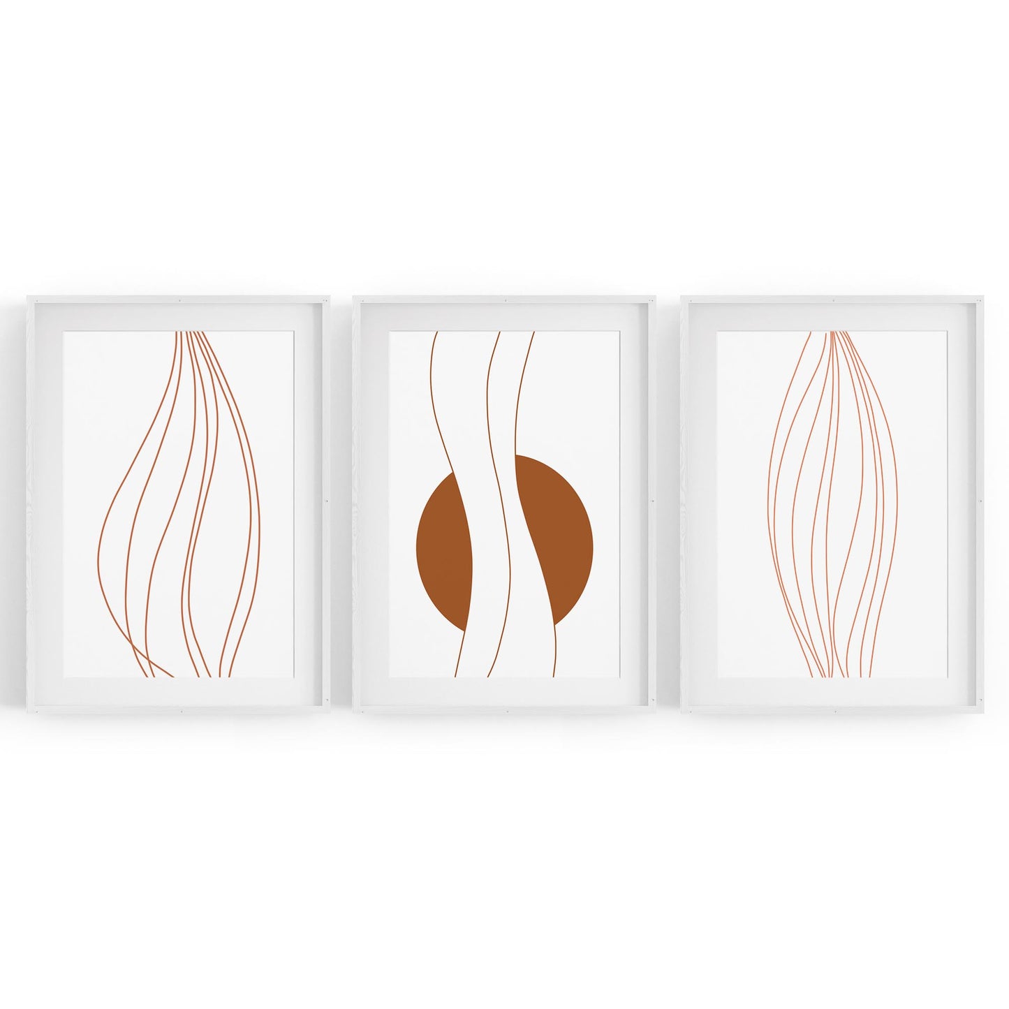 Set of Lines In Motion Abstract Minimal Wall Art #1 - The Affordable Art Company
