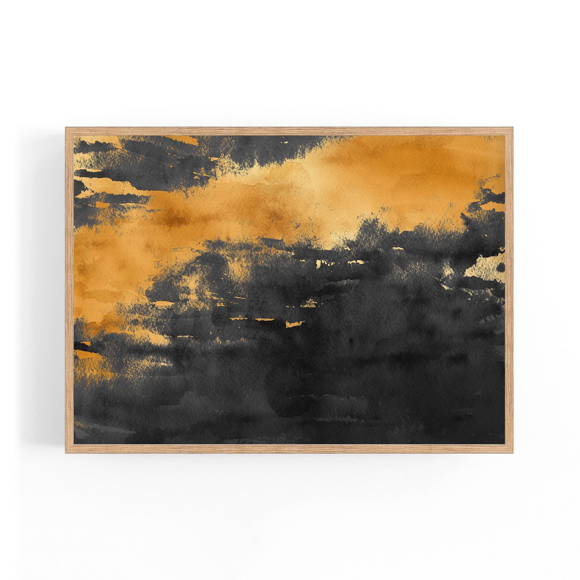 Black & Gold Abstract Painting Wall Art - The Affordable Art Company