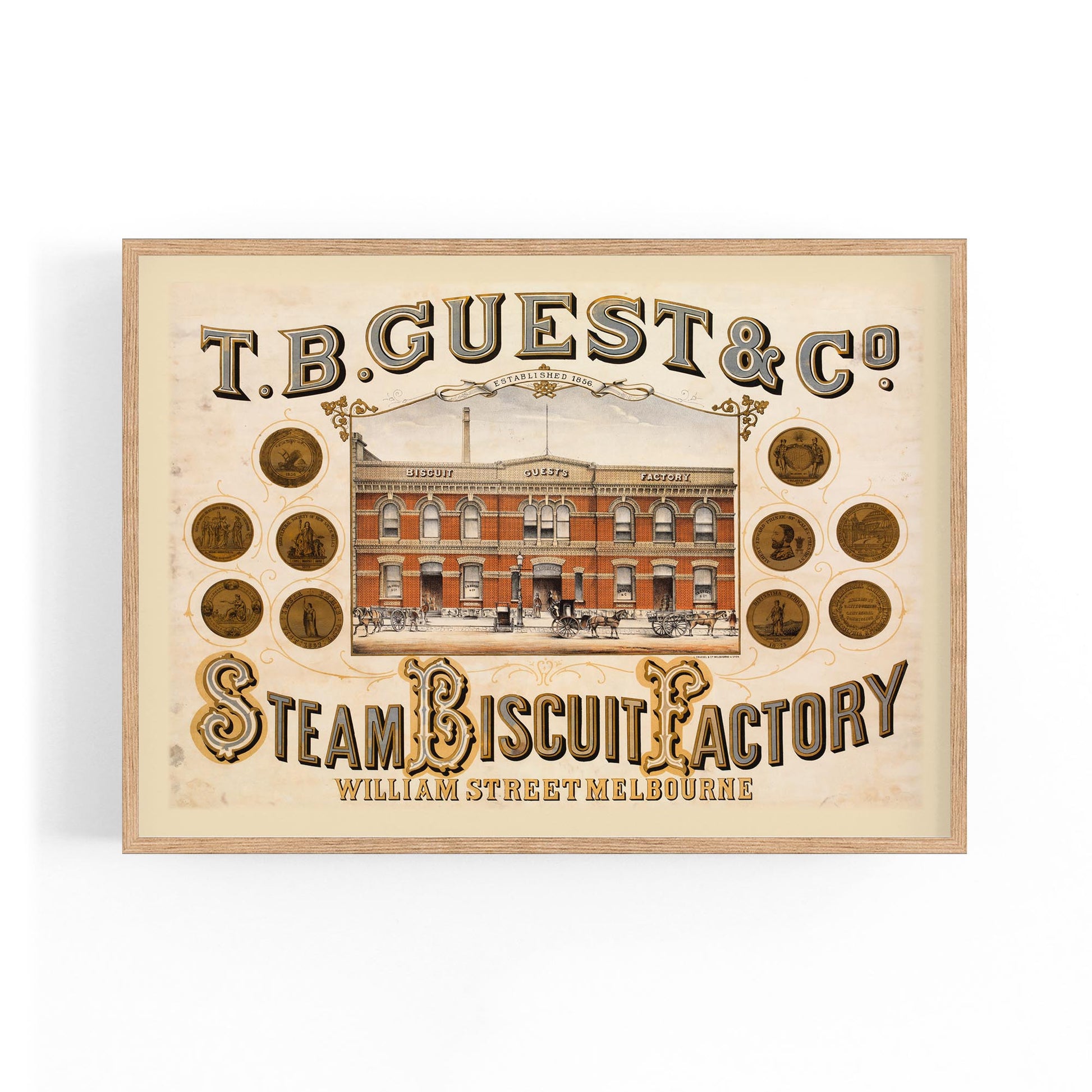 Steam Biscuit Factory Melbourne Vintage Wall Art #1 - The Affordable Art Company