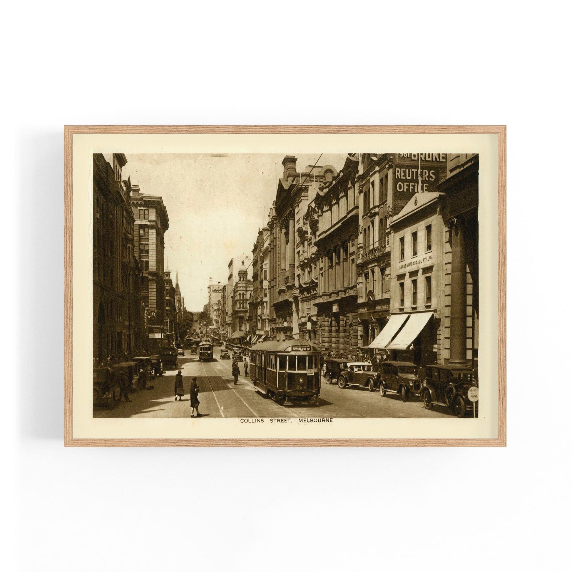 Collins St Melbourne Vintage Photograph Wall Art #1 - The Affordable Art Company