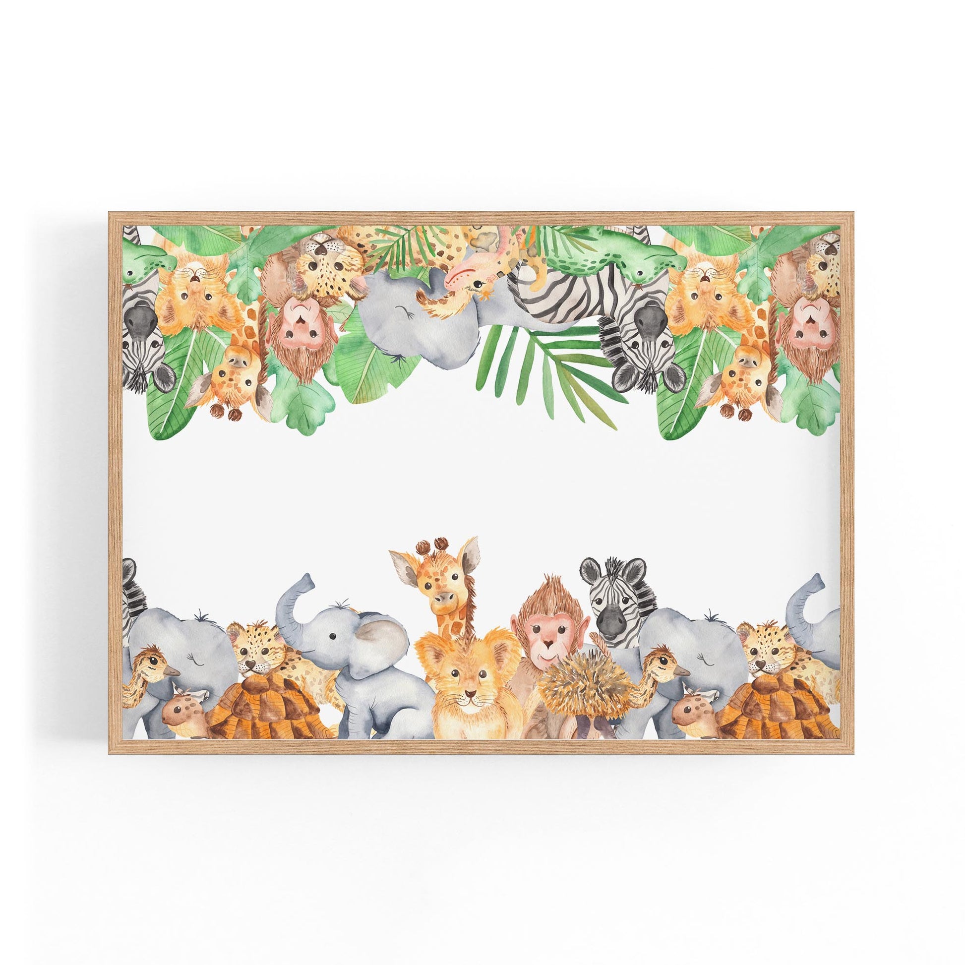 Safari Animal Group Painting Nursery Wall Art #1 - The Affordable Art Company