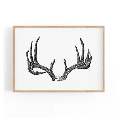 Deer Antlers Hunting Trophy Man Cave Wall Art - The Affordable Art Company