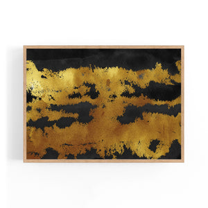 Black and Gold Abstract Minimal Wall Art - The Affordable Art Company