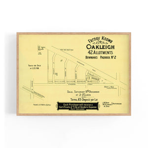 Oakleigh Melbourne Vintage Real Estate Advert Art #1 - The Affordable Art Company