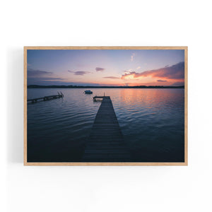 Sunset Pier Coastal Photograph Water Wall Art - The Affordable Art Company