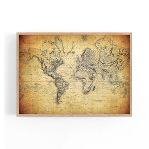 Vintage World Map Old Wall Art #2 - The Affordable Art Company