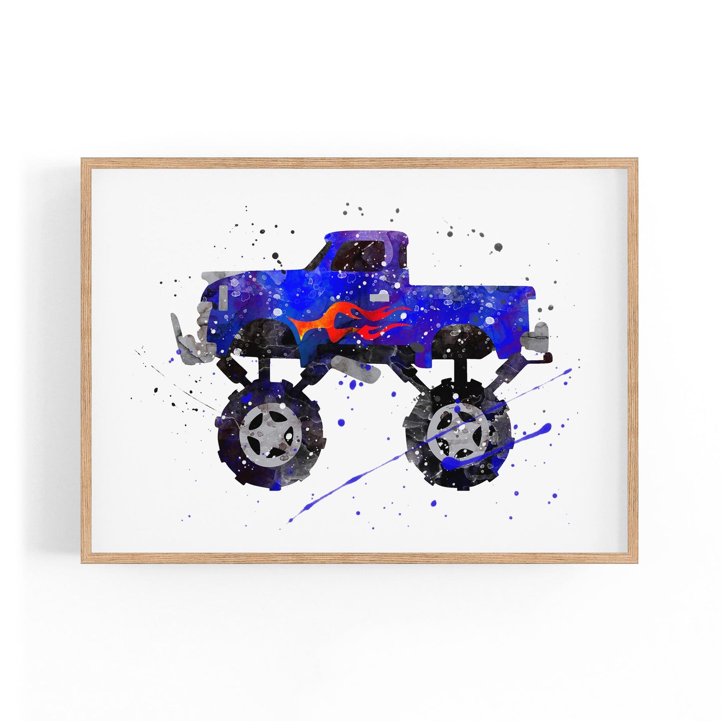 Monster Truck Cartoon Boys Bedroom Truck Wall Art - The Affordable Art Company