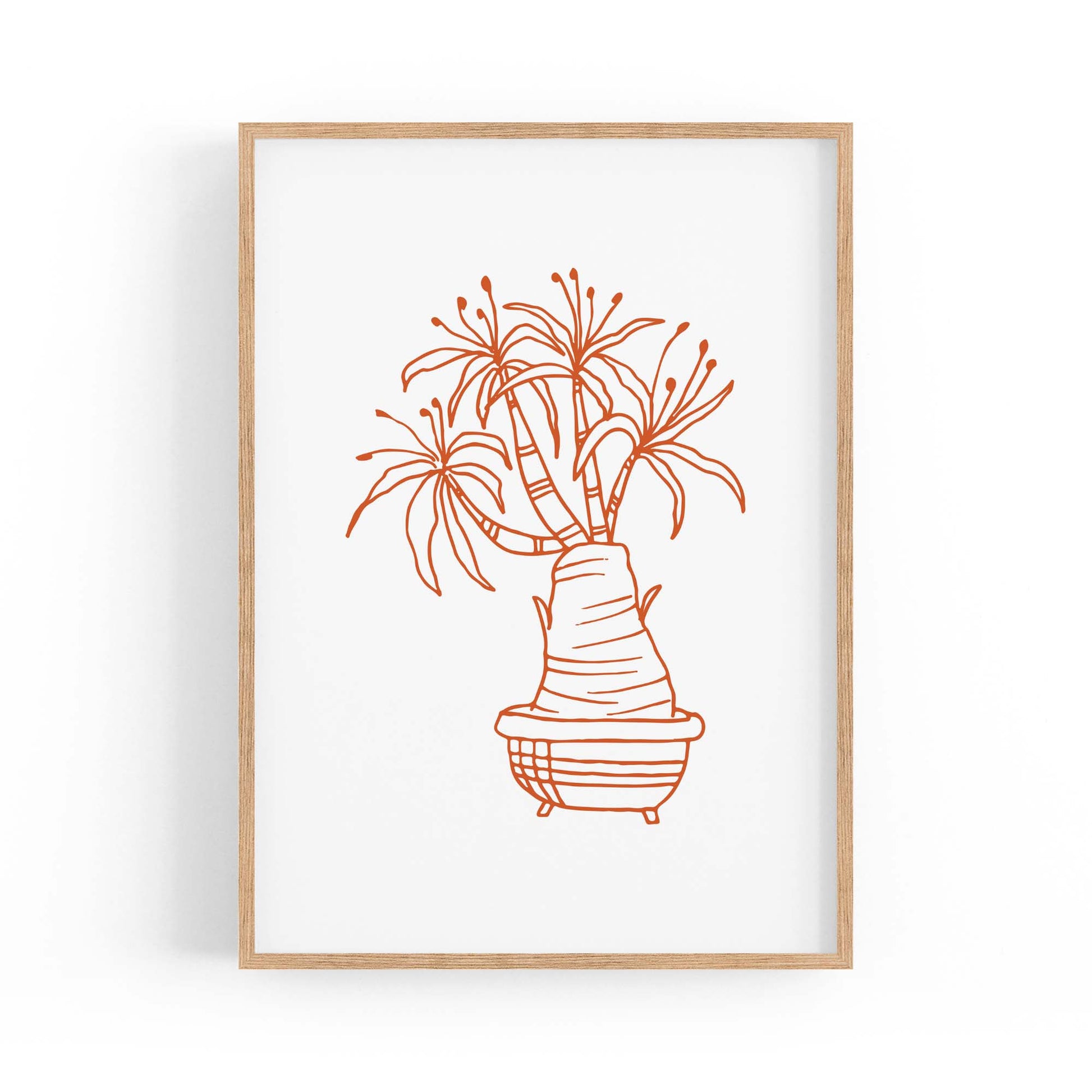Abstract House Plant Minimal Living Room Wall Art #22 - The Affordable Art Company