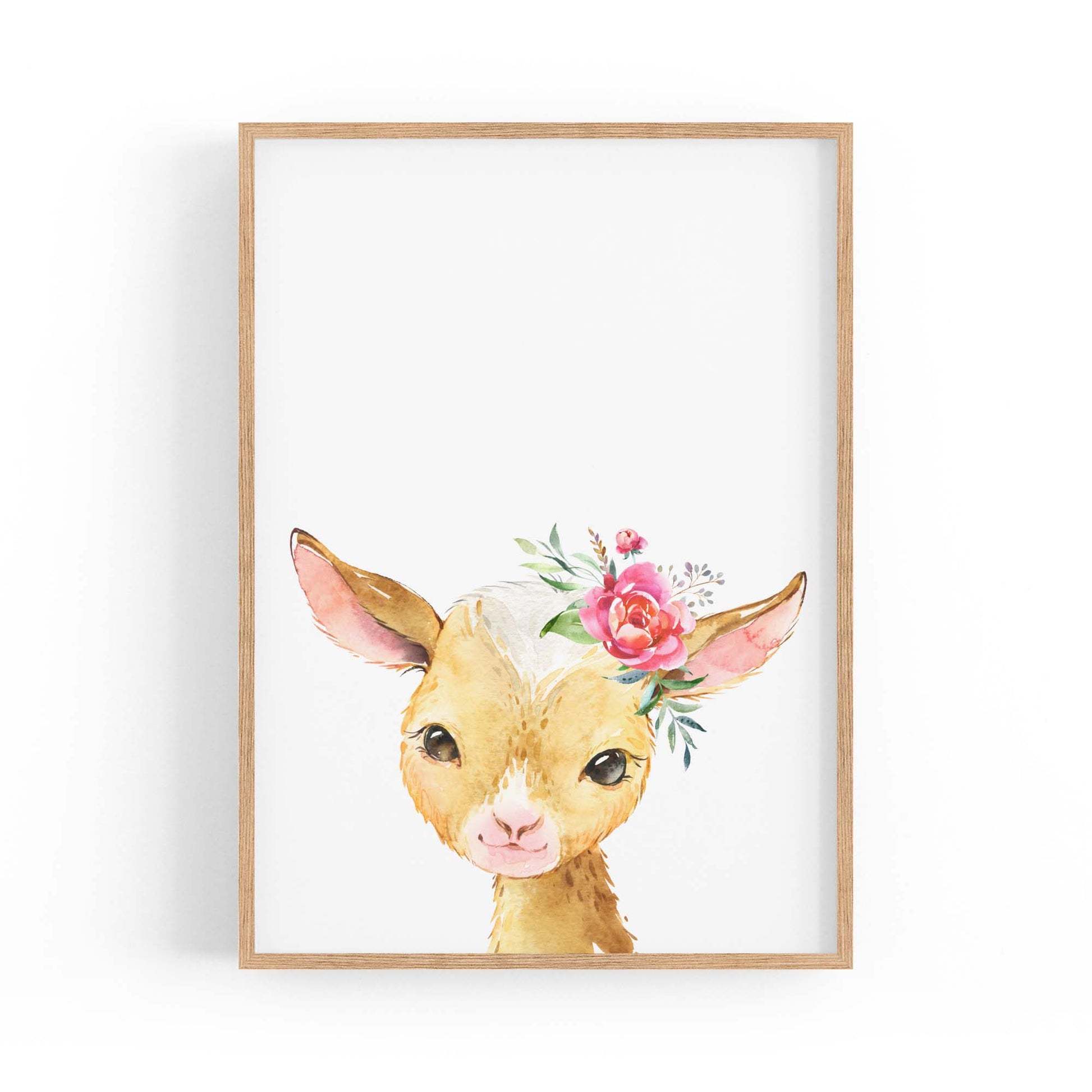 Cute Baby Goat Nursery Animal Gift Wall Art - The Affordable Art Company