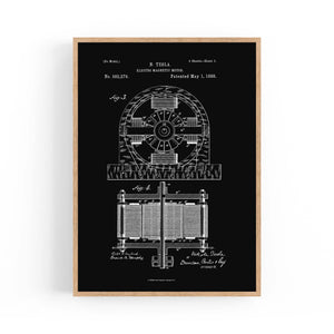 Vintage Electro Motor Patent Wall Art #1 - The Affordable Art Company