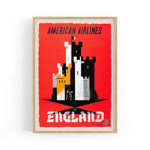 American Airlines - England Vintage Travel Wall Art - The Affordable Art Company