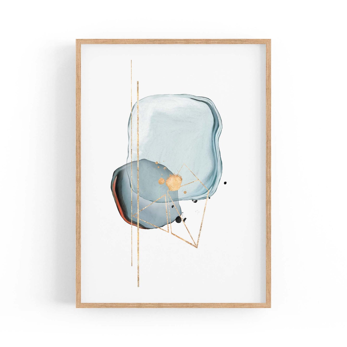 Blue Abstract Painting Minimal Modern Wall Art #1 - The Affordable Art Company
