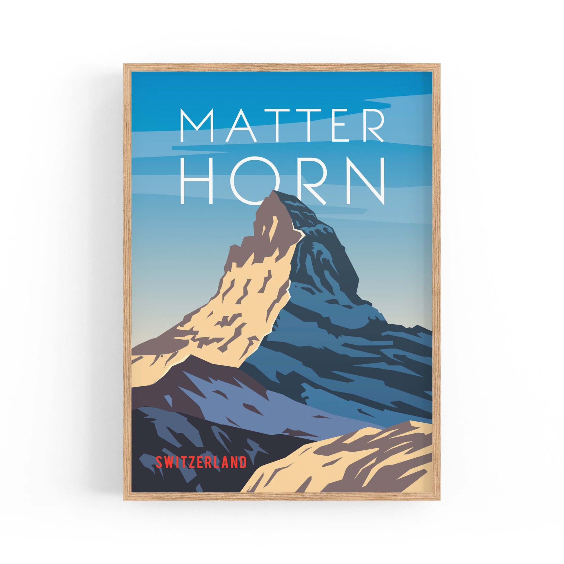 Retro Matterhorn, Switzerland Travel Wall Art - The Affordable Art Company