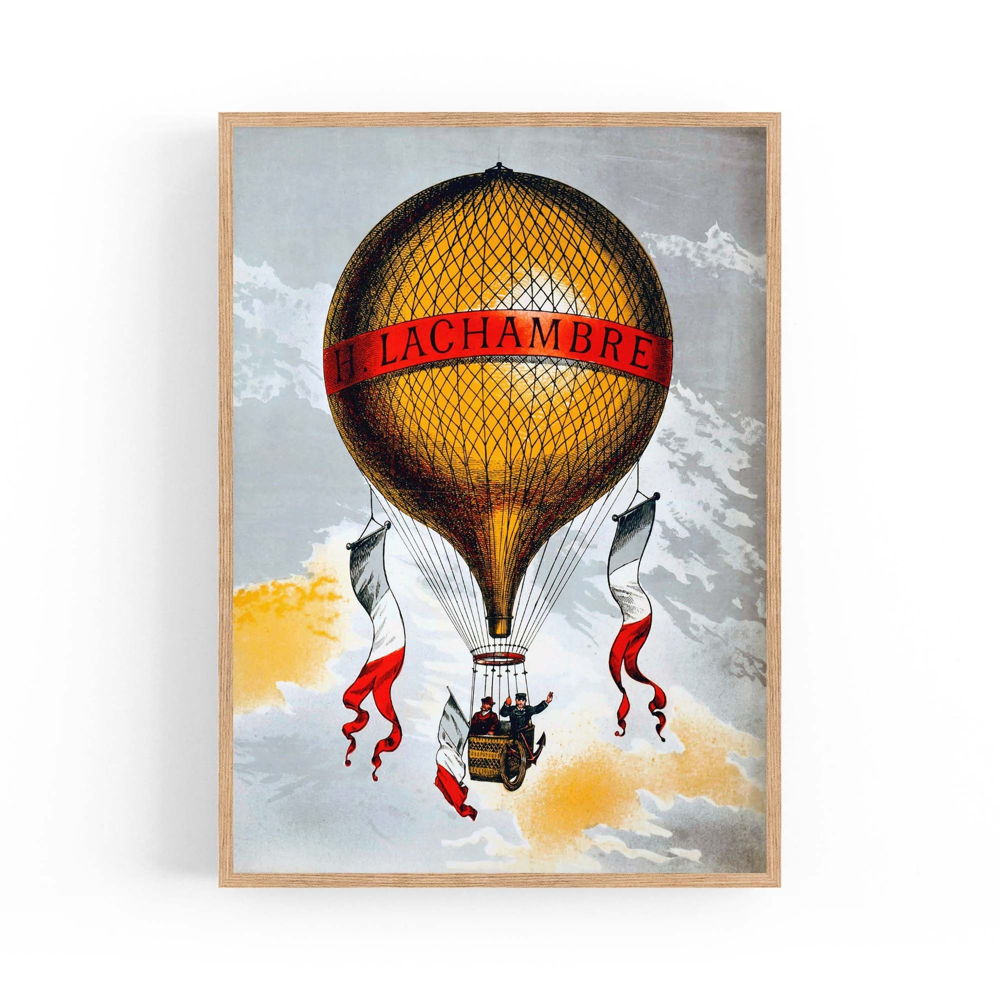 H Chambre Balloon Vintage Advert Wall Art - The Affordable Art Company