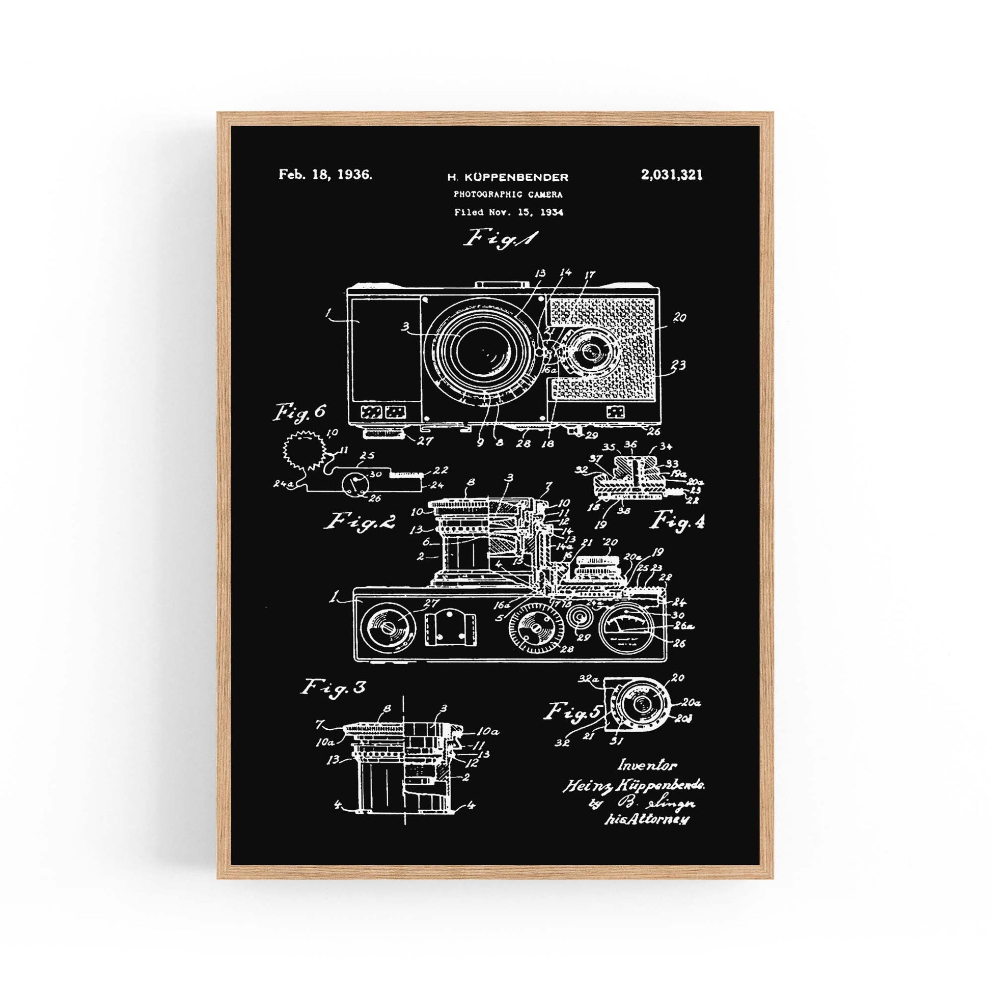 Vintage Camera Patent Photographer Wall Art #1 - The Affordable Art Company
