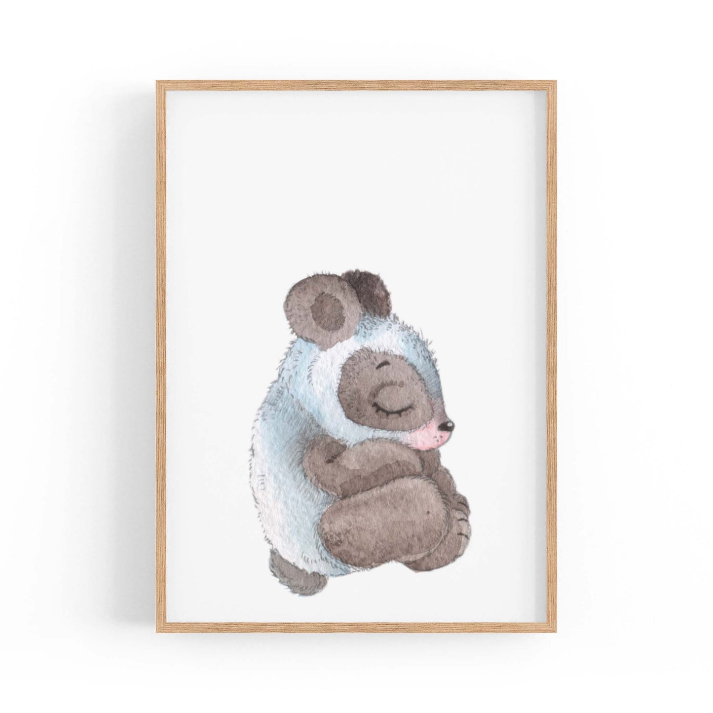 Cute Sleeping Bear Cartoon Animal Nursery Wall Art - The Affordable Art Company