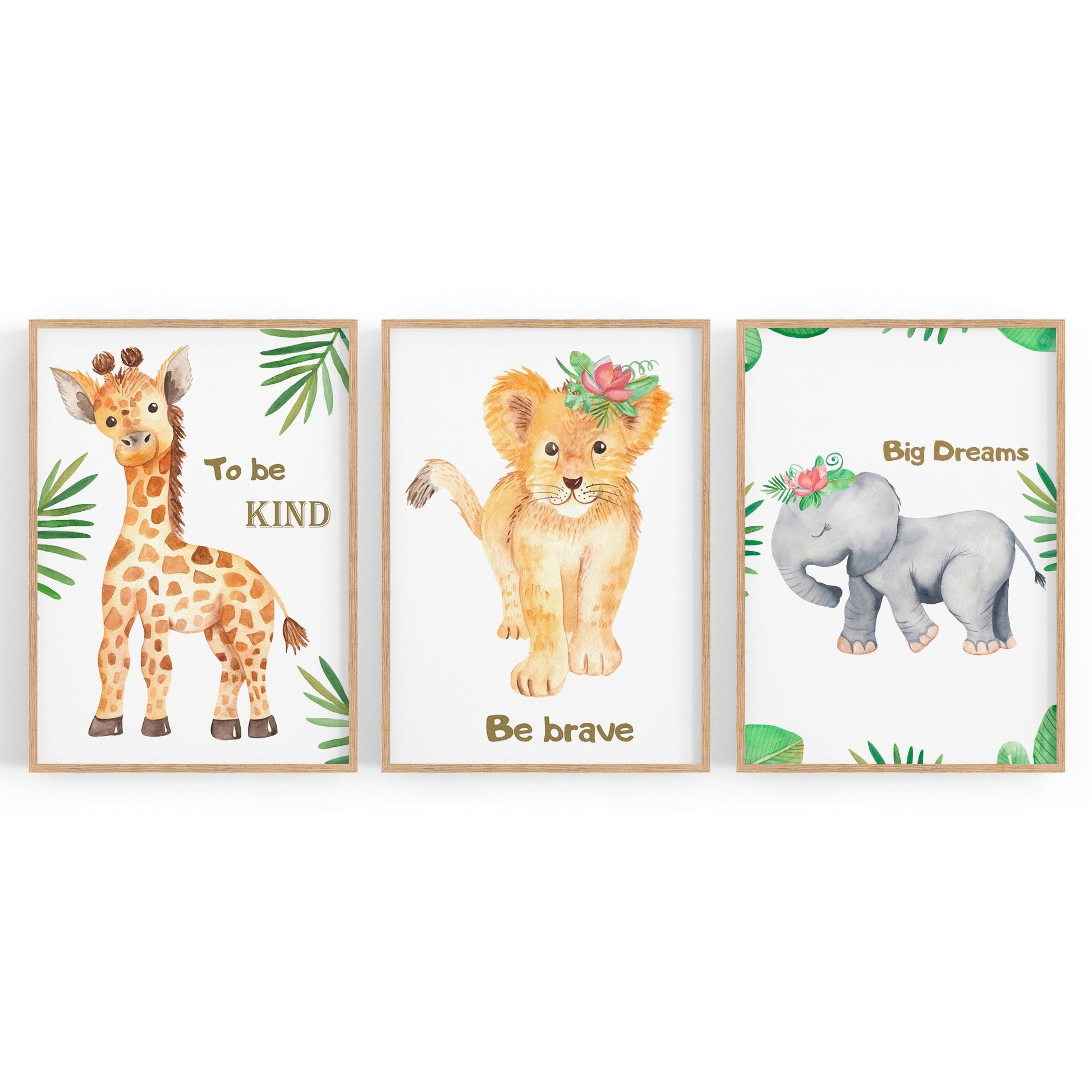 Set of Cute Baby Safari Animals Nursery Wall Art #5 - The Affordable Art Company