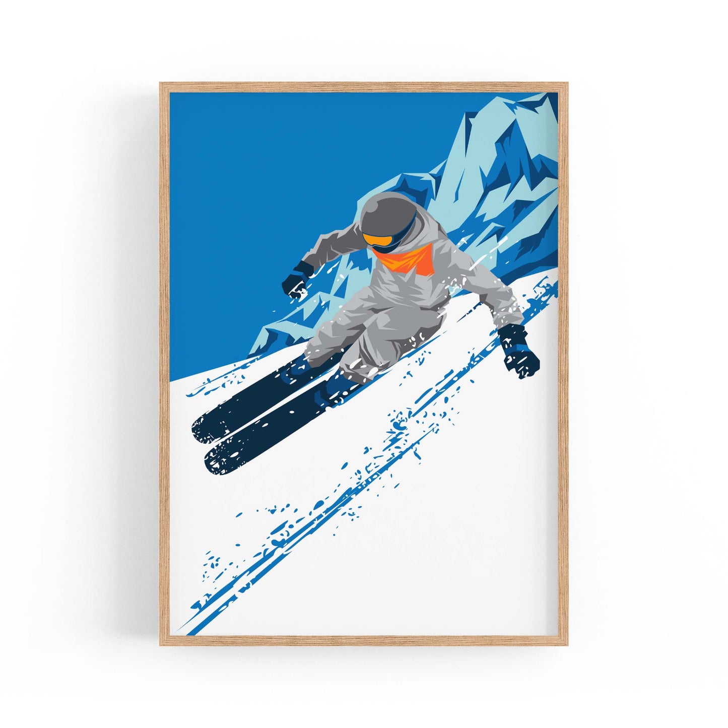 Retro Ski Winter Vintage Snow Cabin Wall Art #1 - The Affordable Art Company