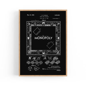 Vintage Monopoly Patent Black Patent Wall Art #1 - The Affordable Art Company