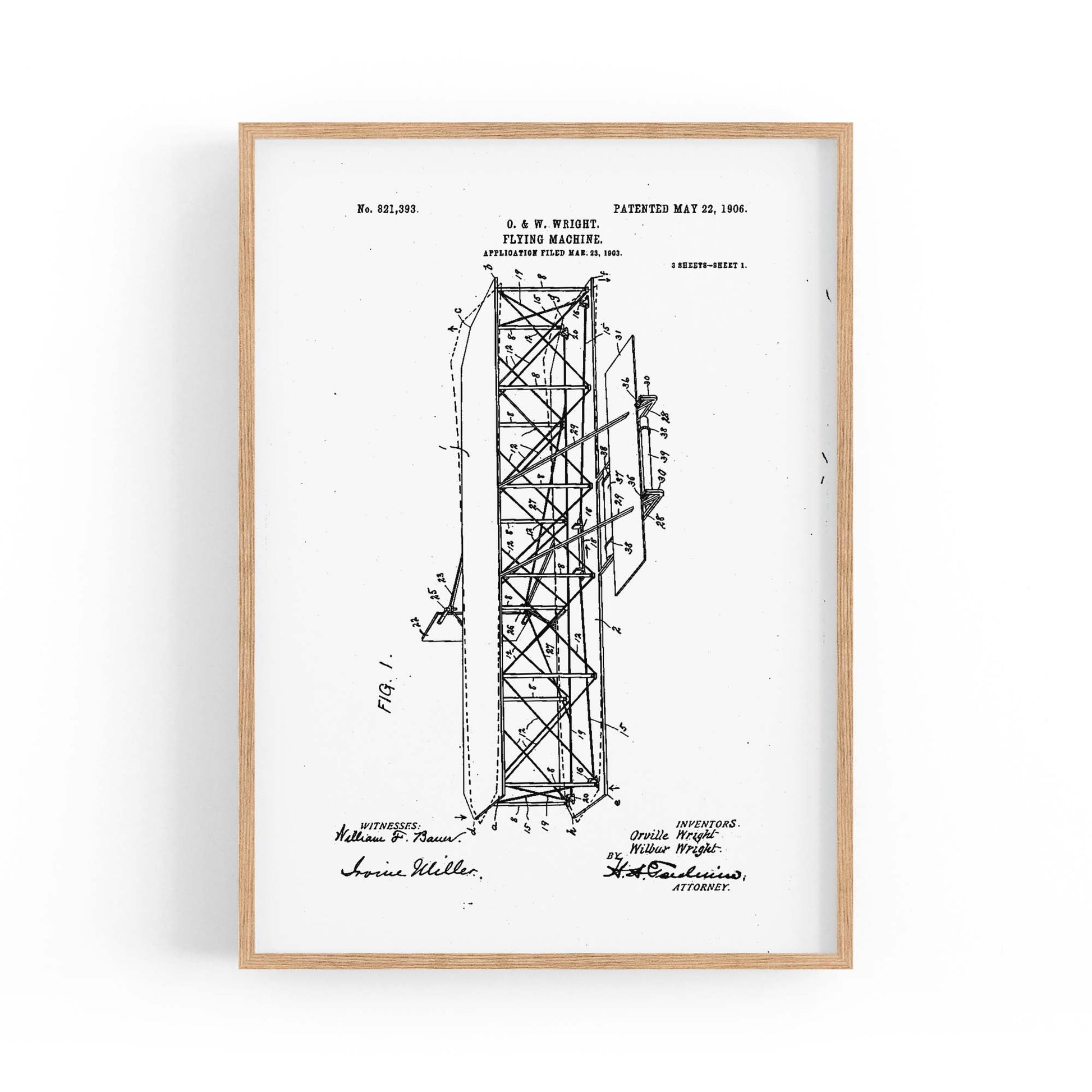 Airplane Patent Vintage Minimal Man Cave Wall Art #9 - The Affordable Art Company