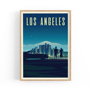 Retro Los Angeles California Travel Vintage Wall Art - The Affordable Art Company