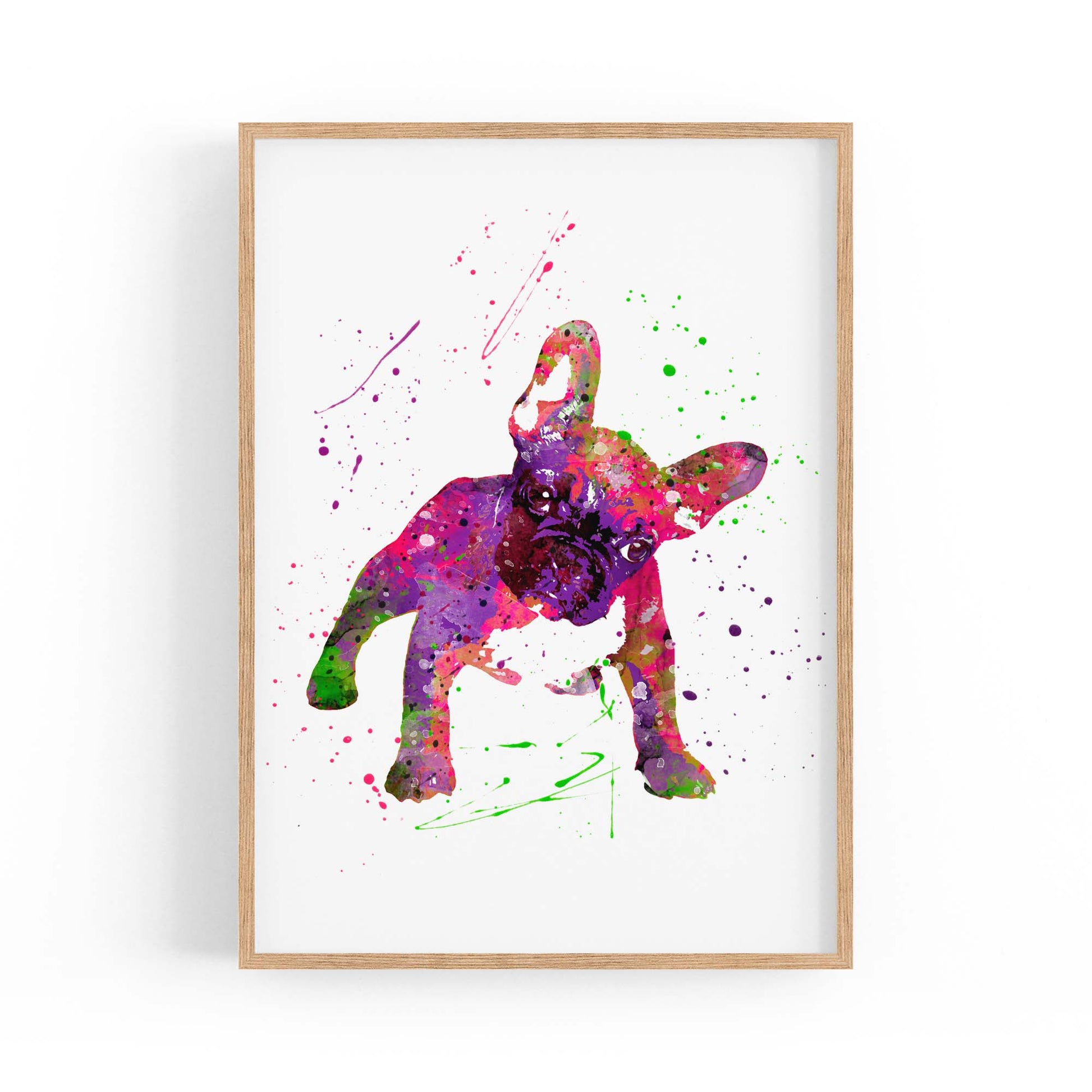 Watercolour Boston Terrier Dog Wall Art - The Affordable Art Company