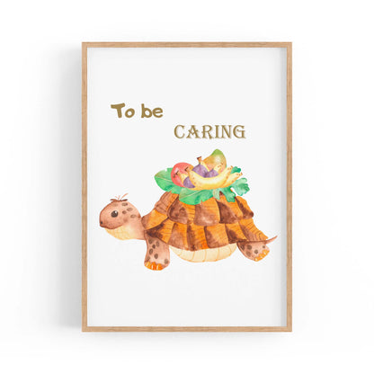 Tortoise "To Be Caring" Quote Nursery Wall Art - The Affordable Art Company