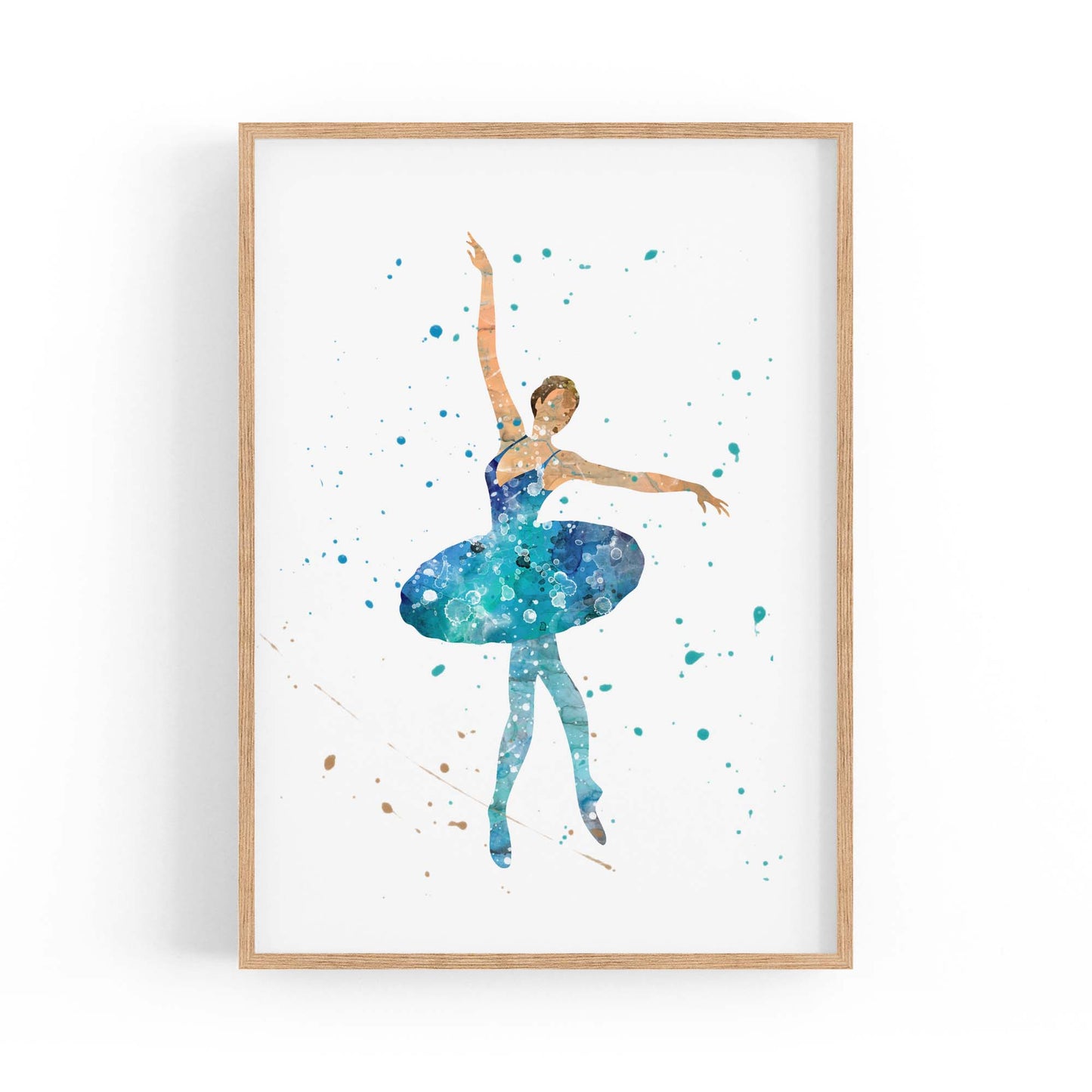 Blue Ballerina Girls Bedroom Ballet Wall Art - The Affordable Art Company
