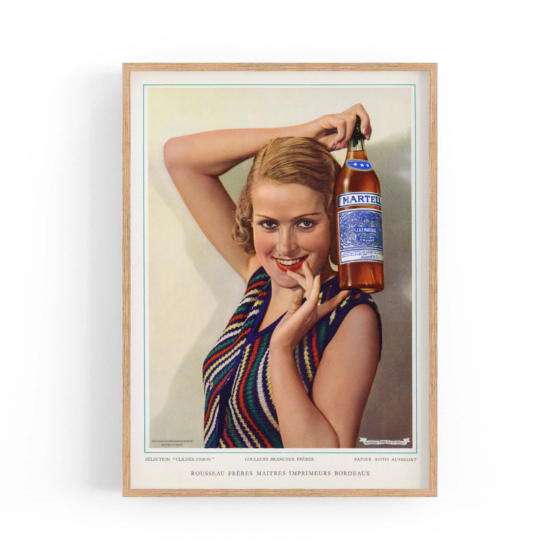 Martell Cognac Vintage Drinks Advert Wall Art - The Affordable Art Company